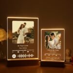 Personalized LED Song Plaque With Stand | Custom Music Night Light | Personalized Music Prints Photo Frame | Gift for Him Boyfriend Bestie