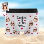 Personalized Boxers for Husband, Valentine Day Gifts, Custom Face Boxers for Men, I Licked It So It's Mine, For Boyfriend, Husband