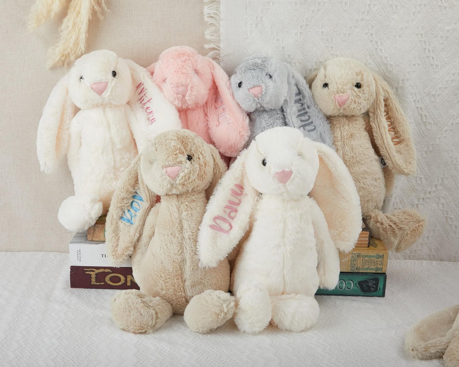 Personalized Embroidered Bunny Rabbit ,Custom Monogrammed Bunny Rabbit,Personalized Bunny,Bunny Soft Plush Toy,Flower Girl Gifts