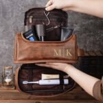Personalized Men's Leather Toiletry Bag, Dopp Kit, Groomsmen Gifts, Anniversary Gift for Him, Travel Toiletry Bag, Men's Leather Accessory